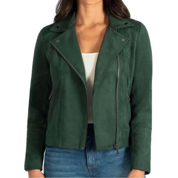KUT from the KLOTH Jeans Women Quinn Vegan Suede Moto Jacket Top Size XS NWT - Picture 6 of 9